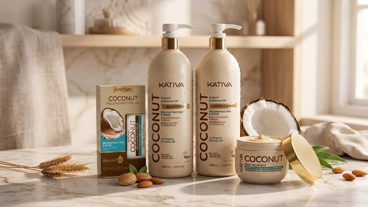 Rutina de cuidado capilar Coconut Kativa: guía de ingredientes activos y cuidado diario