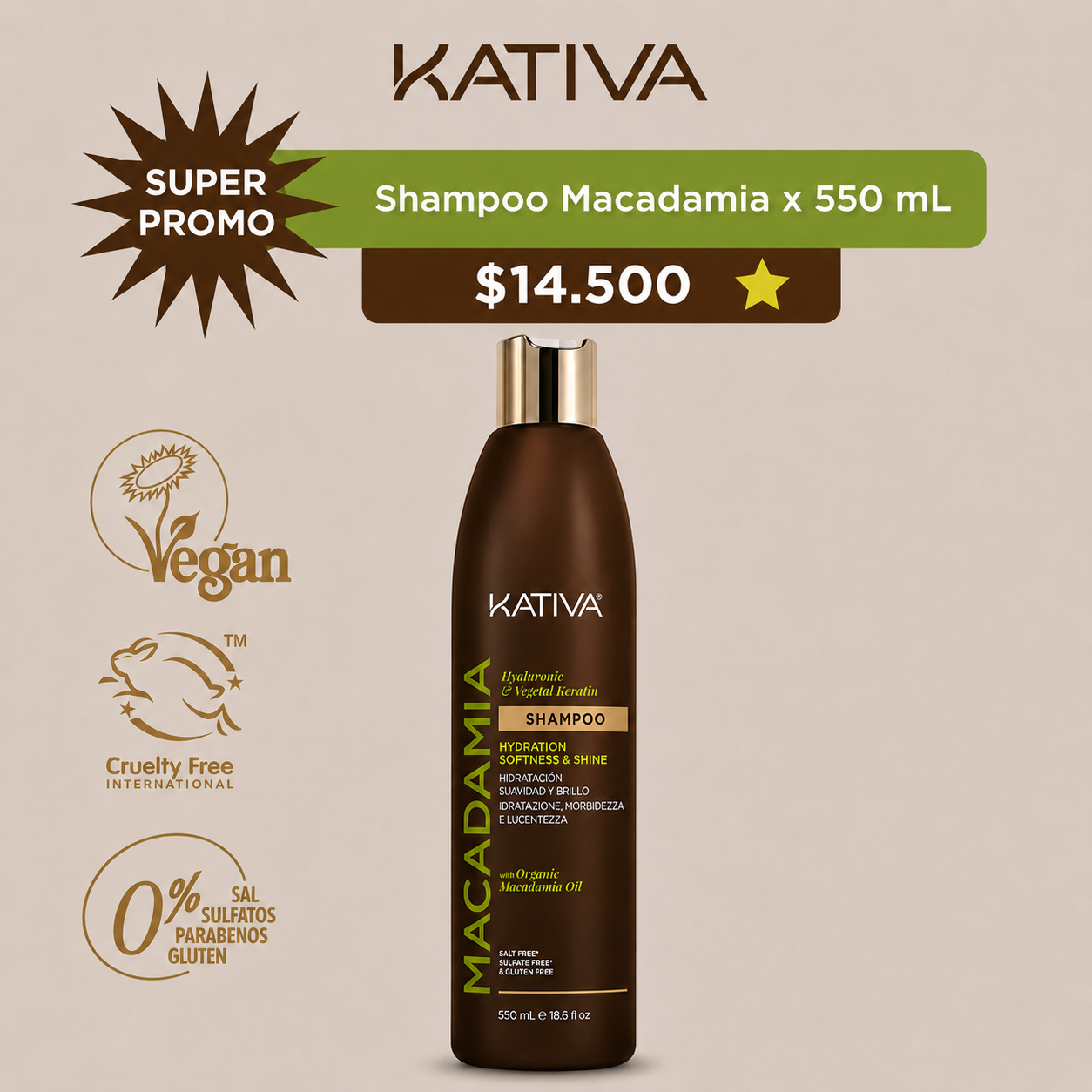 Shampoo Macadamia x 550ml OFF