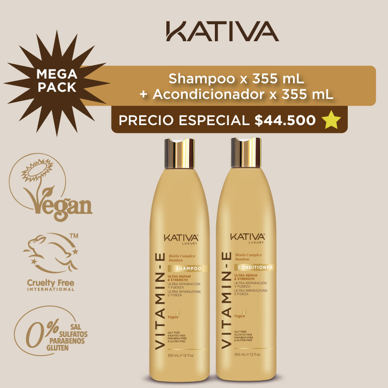 Super Combo Shampoo Vitamina E  X 355ML + Acondicionador Vitamina E x 355ml