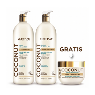 Shampoo + Aco x 1.000 ml COCONUT · GRATIS Tratamiento