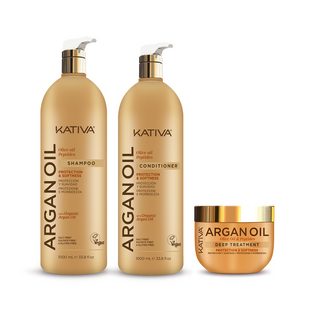 Shampoo + Aco x 1.000 ml ARGAN OIL · GRATIS Tratamiento