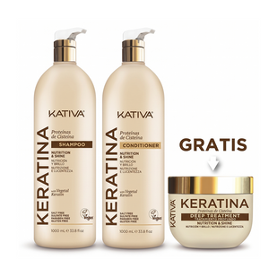 Shampoo + Aco x 1.000 KERATINA · GRATIS Tratamiento